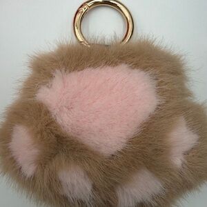 Faux Fur Pink and Brown keychain